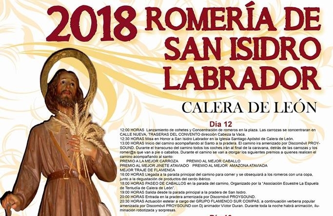 Espectacular programación para San Isidro en Calera de León