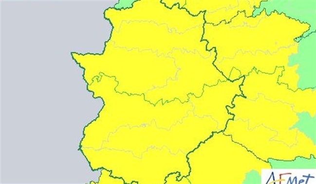 Alerta amarilla por tormentas en toda Extremadura este viernes