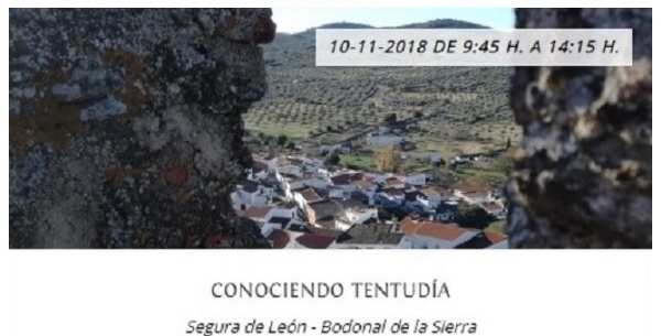 Aplazada la actividad `Conociendo Tentudía que se iba a celebrar en Segura de León y Bodonal de la Sierra