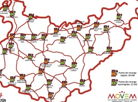 Monesterio, Fuente de Cantos y Fregenal contarán con puntos de recarga para vehículos eléctricos