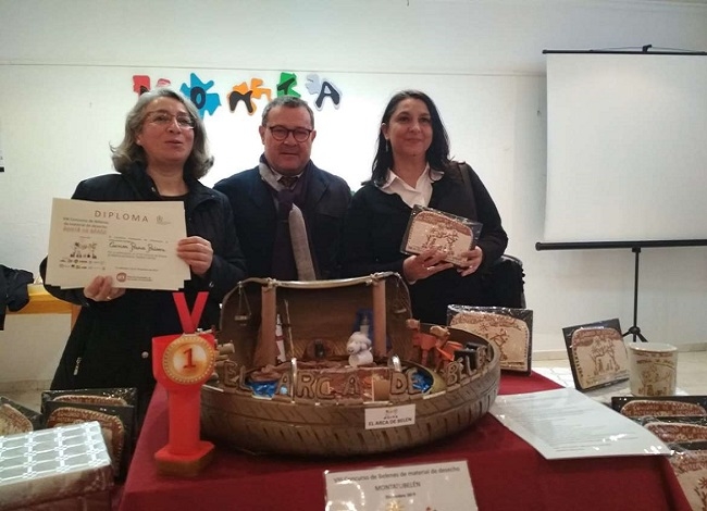 El Portal de `El Arca de Belén realizado por tres personas de Calera de León recibe el primer premio del Concurso `Montatubelén 