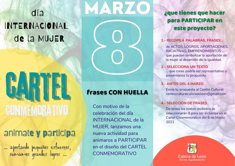`FRASES CON HUELLA´ para el cartel conmemorativo del Día Internacional de la Mujer en Calera de León