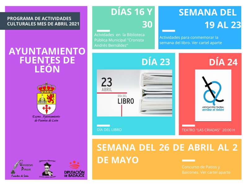 Fuentes de León presenta su programación cultural para el mes de abril
