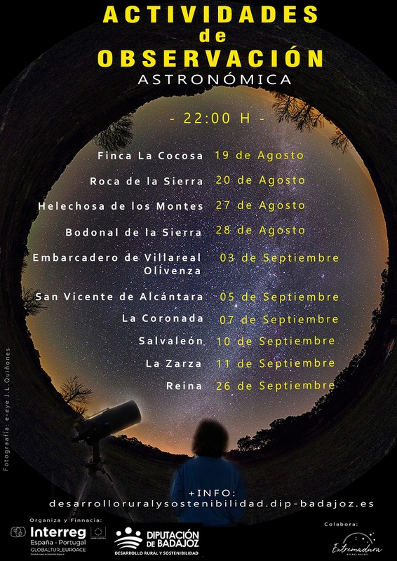 La Diputación de Badajoz organiza una actividad de observación astronómica en Bodonal de la Sierra