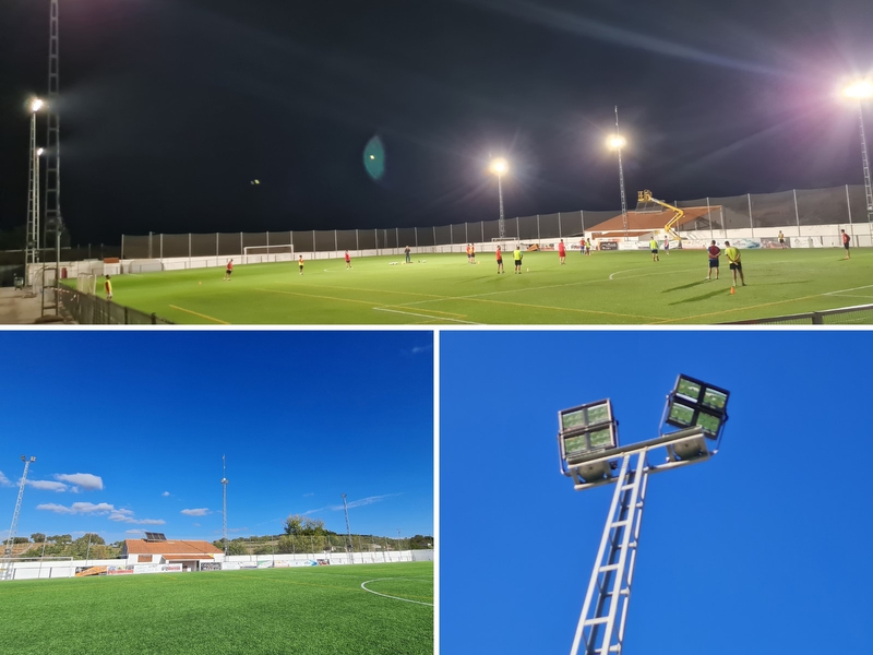 El Estadio Municipal Fernando Rey de Segura de León estrena iluminación LED