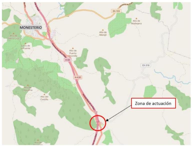 Mitma aprueba provisionalmente el proyecto de trazado de modificacin del enlace entre la A-66 y la N-630 en Monesterio