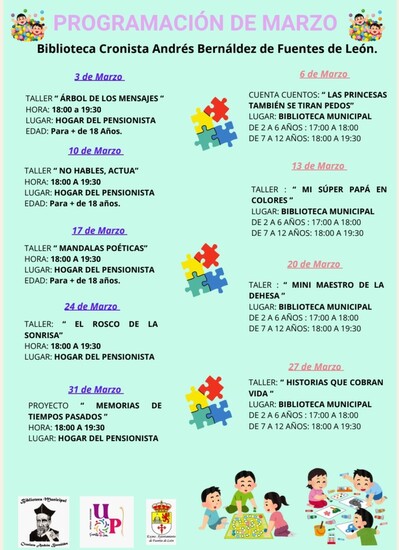 Programación de marzo Biblioteca de Fuentes de León