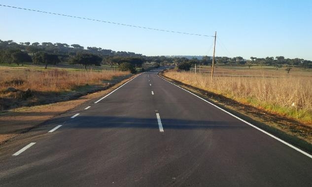 Finalizadas las obras de la Carretera Provincial BA-160 que une Zafra y Bodonal de la Sierra