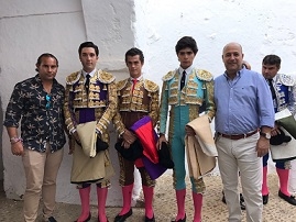 Juan Luis Moreno, alumno de la Escuela Taurina de Badajoz, debutó con caballos en la Plaza de Toros de Fregenal