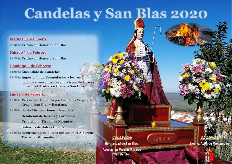 Candelas y San Blas 2020 en Montemolín