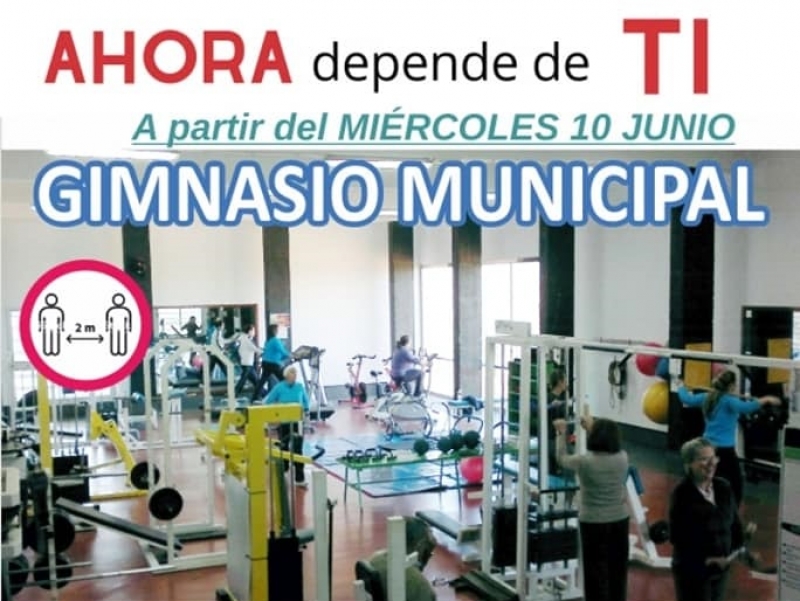 Mañana miércoles, 10 de junio, reabre el Gimnasio Municipal de Cabeza la Vaca