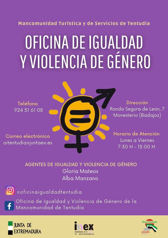 Retoma su funcionamiento con normalidad la Oficina de Igualdad y Violencia de Género de la Mancomunidad de Tentudía