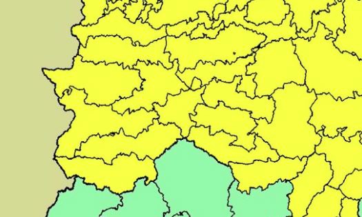 Extremadura permanecerá mañana en alerta amarilla por lluvias y tormentas