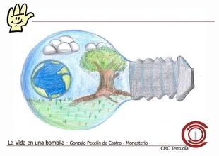 El monesteriense Gonzalo Pecellín uno de los ganadores del concurso de dibujo sobre Consumo con `La Vida en una Bombilla´