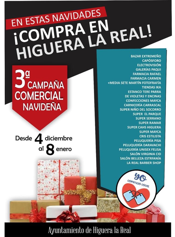 Tercera campaña comercial navideña Compra en Higuera la Real!