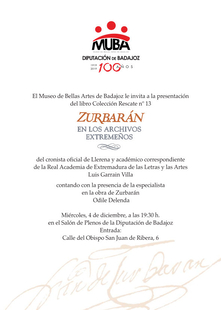 La Edición Rescate nº13 del MUBA, `Zurbarán en los archivos extremeños´, viaja a Sevilla