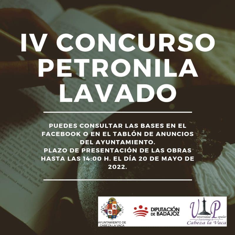 Convocado el IV concurso literario `Petronila Lavado en Cabeza la Vaca