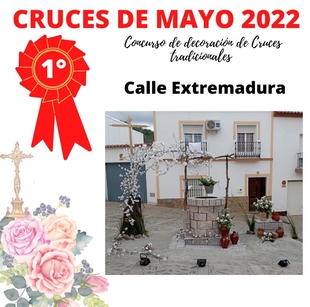 La Calle Extremadura de Cabeza la Vaca ganadora del concurso de decoración de Cruces Tradicionales
