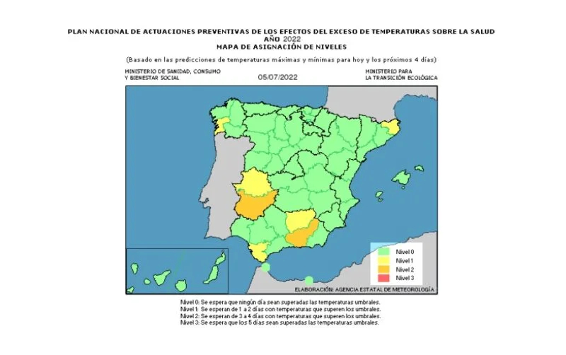 Activado el nivel naranja por altas temperaturas durante los próximos días