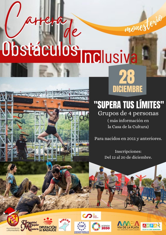 Monesterio celebra su primera Carrera de Obstáculos Inclusiva `Supera tus límites en 28 de diciembre (normas)