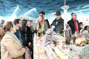 El presidente de la Diputacin de Badajoz visita el Beln Artesanal de Bodonal y las nuevas obras de accesibilidad del Ayuntamiento