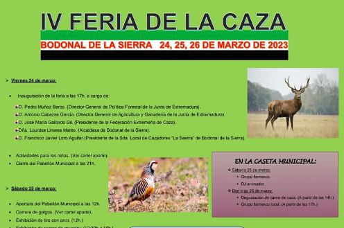 Bodonal de la Sierra celebra su IV Feria de la Caza este fin de semana