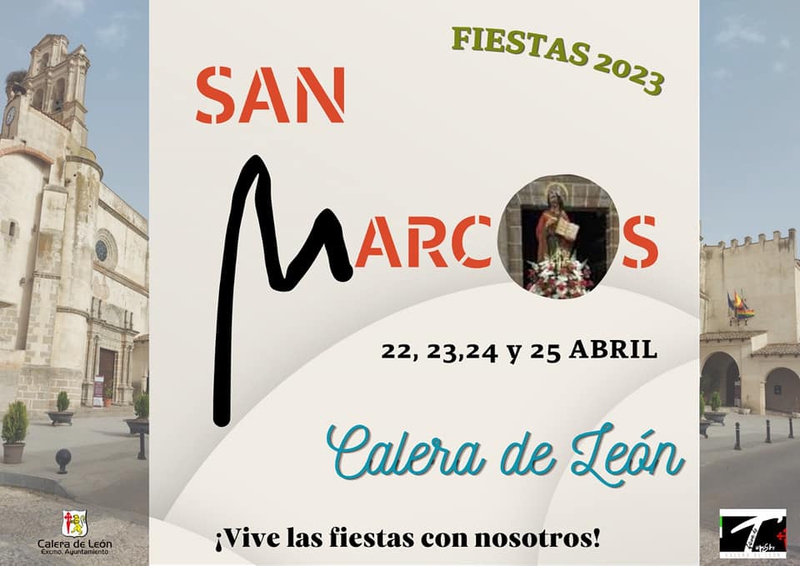 Publicada la programación para las Fiestas de San Marcos 2023 en Calera de León