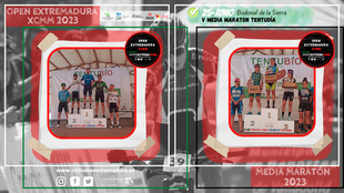 La V Media Maratn Tentuda en Bodonal de la Sierra corona a los/as campeones/as del Open de Extremadura XCMM
