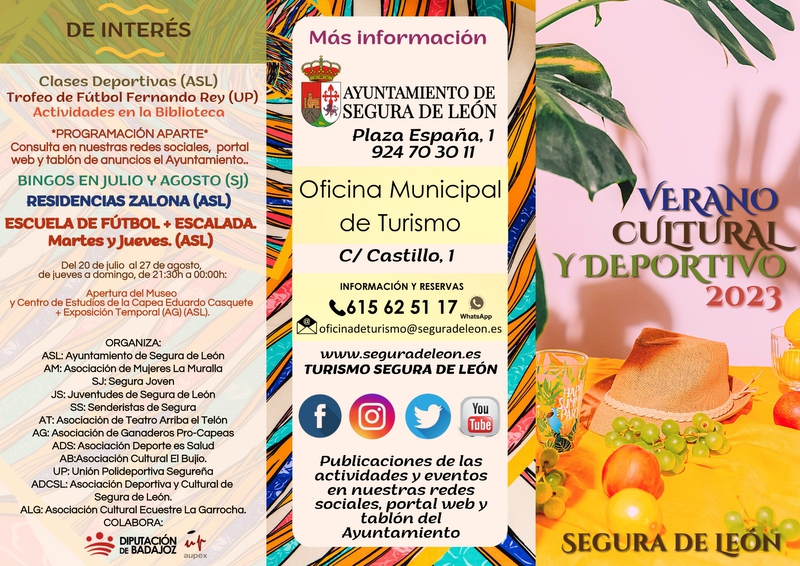 Presentado el calendario cultural y deportivo del verano 2023 de Segura de León