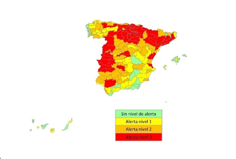Alerta naranja por altas temperaturas en la comarca, roja en casi toda Extremadura