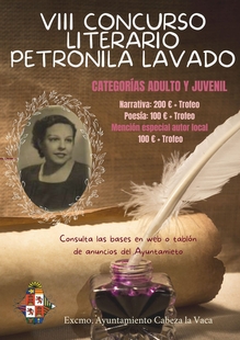 Convocado el VIII Concurso Literario `Petronila Lavado´ en Cabeza la Vaca