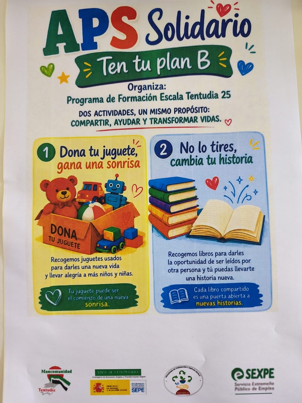 El Programa de Formación Escala Tentudía 25 organiza la iniciativa `APS SOLIDARIO: TEN TU PLAN B´