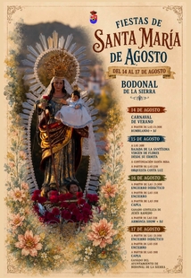 Bodonal de la Sierra se prepara para vivir sus Fiestas de Santa María de Agosto del 14 al 17 de agosto