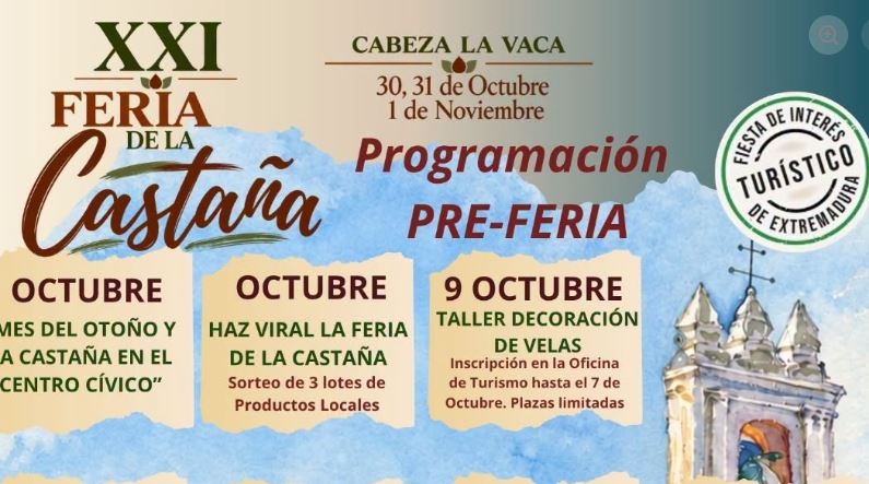 Cabeza la Vaca prepara la XXI Feria de la Castaña con una amplia programación de actividades durante octubre