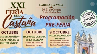 Cabeza la Vaca prepara la XXI Feria de la Castaña con una amplia programación de actividades durante octubre